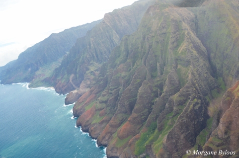 Kauai from a helicopter - Na Pali coast